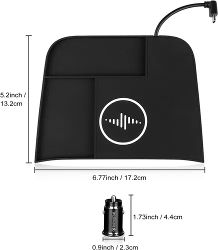 Vista 7 de Almohadilla de carga inalámbrica de teléfono para Chevrolet Equinox 2018 2019 2020 2021 2022 2023 Material de silicona Puertos de carga duales