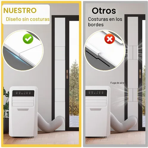 Vista 4 de Kit de aire acondicionado portátil para puerta corrediza, paquete de 6 rejillas de ventilación de puerta de CA, longitud máxima ajustable, kit
