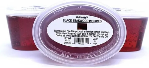 Paquete de 3 Gel Melts de larga duración inspirado en madera de teca negra para calentadores y quemadores, despega una pieza, derrite y disfruta