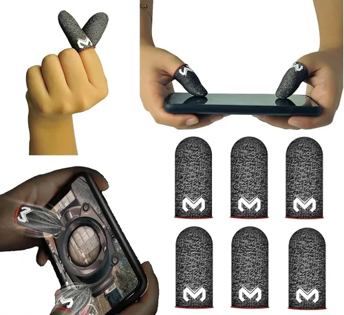 Tapas de dedos antideslizantes para juegos móviles, guantes para pantalla táctil, mangas antisudor, cubierta para el pulgar, accesorios para