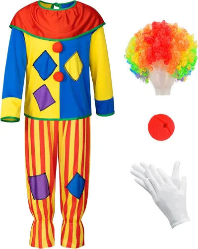 Yoroka Conjunto de 5 piezas de disfraz de payaso para niños y niñas