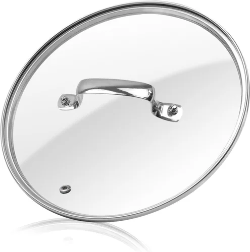 Vista 7 de HEVSTIL Tapa de vidrio templado resistente, tapa de vidrio templado, tapa de olla de vidrio transparente de 8 pulgadas/8.3 in, con mango de acero