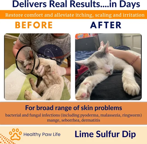 Vista 4 de Healthy Paw Life - Dip de azufre de lima - Cuidado de mascotas para la picazón y la piel seca - Fórmula Xtra Strength - Solución segura para perros