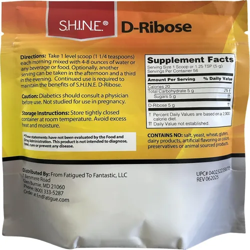 Vista 3 de S.H.I.N.E.® D-Ribosa con Bioenergía Ribose® 9.9 oz (280 g)