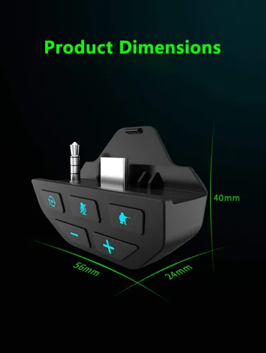 Vista 6 de Headset Adapter Compatible for Xbox One XS Controller which has 3.5 mm Audio Jack