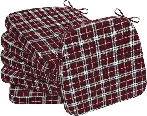 Vista 71 de AAAAAcessories - Cojines para silla en forma de D, 2" de espesor, almohadillas para sillas de comedor con lazos y removibles, cubierta lavable a