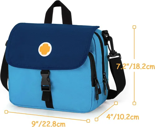 Vista 6 de CURMIO Epipen - Estuche de transporte, bolsa aislada para medicamentos con correa para el hombro para 2 Epipens Auvi-Q, espaciador, viales