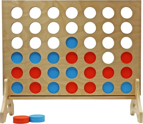 Vista 55 de Tailgating Pros Premium Cuatro en fila gigante con estuche de transporte - Juego de patio de tamaño Jumbo para exteriores - Conecta múltiples discos