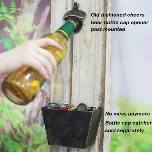 Vista 4 de Abridor de botellas de bronce antiguo montado en la pared de latón anima abrebotellas de cerveza abridor montado inoxidable