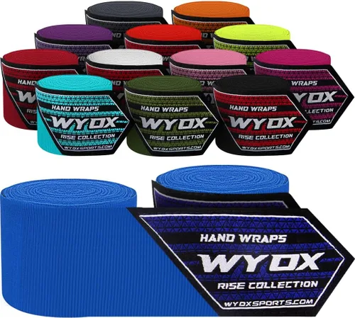 Vista 13 de WYOX Gel Boxing Hand Wraps Inner Gloves for Men Women – Elasticated Padded Long Wrist Straps Cotton & Nylon Blend for Muay Thai MMA, Kickboxing