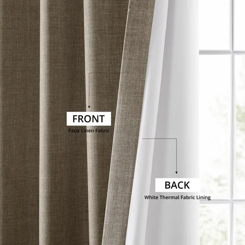 Vista 46 de HPD HALF PRICE DRAPES Cortinas de lino italiano para dormitorio y sala de estar, cortinas de oscurecimiento de habitación (1 panel), 50 pulgadas