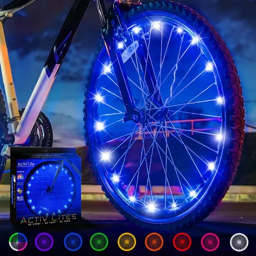 Activ Life Luces LED para rueda de bicicleta con pilas incluidas. Obtén 100% más brillantes y visibles desde todos los ángulos para la máxima