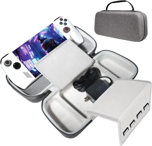 sarlar Rog Ally Funda de transporte compatible con ASUS ROG Ally Gaming portátil y accesorios, funda rígida de gran espacio para adaptador de CA y