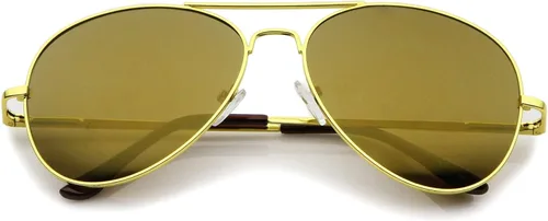 Vista 3 de Classic Metal Frame Spring Hinges Color Mirror Lens Aviator Sunglasses 56mm