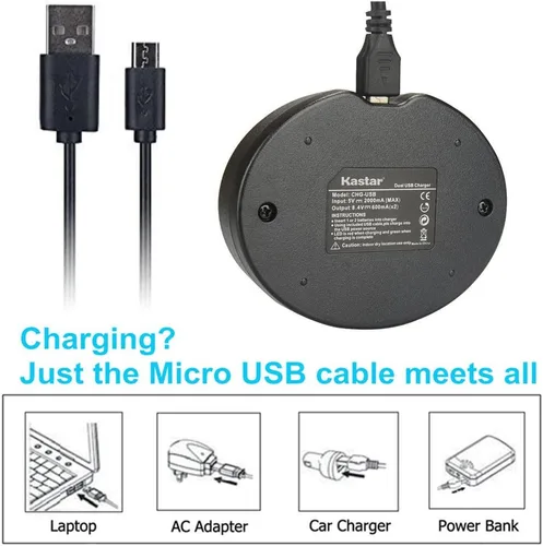 Vista 2 de Kastar Cargador USB dual para cámaras digitales NB-10L, NB10L y PowerShot SX40 HS SX40HS, SX50 HS SX50HS, G1 X G1X, Powershot G15, PowerShot G16