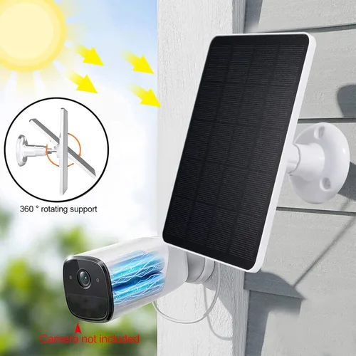 Vista 3 de Panel solar de 4 W para cámara de seguridad, panel solar USB de 5 V para cámaras DC 5 V, IP65 impermeable USB cargador de panel solar con micro USB