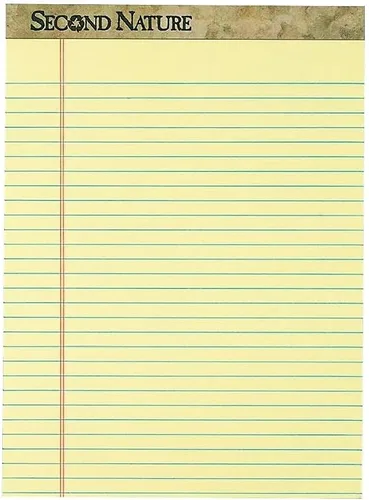 Vista 3 de TOPS 74890 Second Nature - Almohadillas recicladas, 8 12 x 11 34, Canary, 50 hojas (paquete de 12)