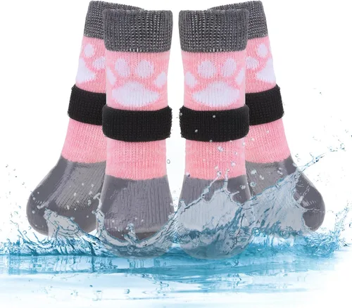 Vista 9 de KOOLTAIL Calcetines Antideslizantes para Perros para Pavimento Caliente/Frío para Evitar que Lamen las Patas, Botines para Suelos de Madera Dura