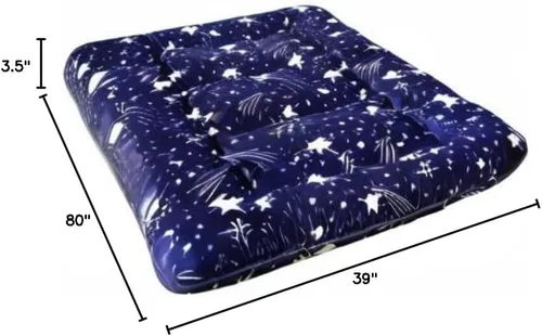 Vista 266 de Colchón futón japonés de piso gris constelación, de piso tatami, portátil, para acampar, para niños, sofá cama plegable enrollable con protector