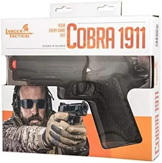 Vista 8 de Lancer Tactical Cobra 1911 CO2 Pistola de mano de medio soplado Pistola Airsoft (Color: Negro)