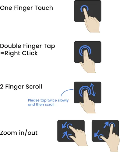 Vista 7 de Perixx PERIPAD-504 - Panel táctil USB con cable, trackpad portátil para usuarios de escritorio y portátiles, tamaño grande, grande