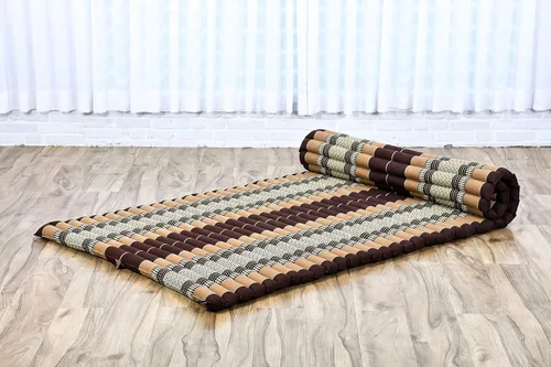 Vista 724 de Leewadee colchón tailandés enrollable para cama de invitados, tapete de yoga, para masaje tailandés, ecológico, orgánico y natural.