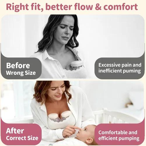 Vista 3 de 4 piezas de inserción de brida de 0.51 pulgadas compatibles con Medela/Spectra/Willow/TSRETE/Momcozy S9/S12/S9Pro/S12Pro protectores de extractor