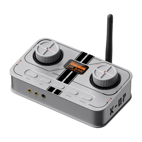 Vista 9 de Fosi Audio K7 DAC Amplificador de Auriculares, Convertidor de Audio Digital a Analógico USB C de Escritorio para Espacio de Trabajo y PC