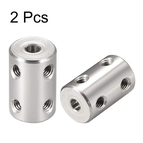 Vista 3 de TA-VIGOR Juego de 2 tornillos de acoplamiento de eje de 0.157 in a 0.157 in, D14mm x L22mm de diámetro de acero inoxidable rígido acoplador de eje
