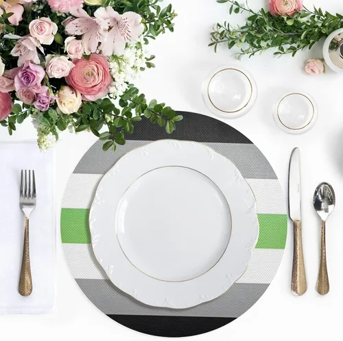 Vista 3 de Agender Pride Flag Round Placemats 15 Inch Seasonal Table Mats Decorative Table Mats for Home Kitchen Holiday Decoration