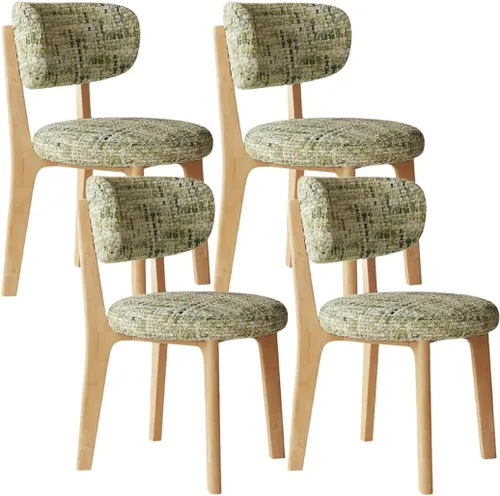 Vista 33 de YVYKFZD Solid Wood Dining Chairs, Armless Dining Room Chair Set, Upholstered Kitchen Chairs, Living Room Chair with Removable Fabric Seat Cushion