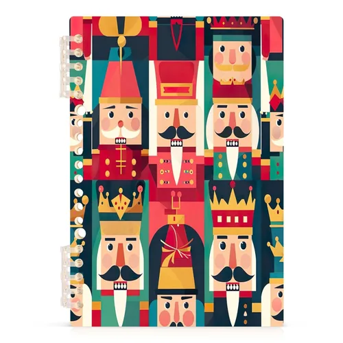 Vista 2 de Haskirky A5 Cute Nutcracker Soldiers Spiral Notebook,Removable 80 GSM Thick Paper Hardcover Notebooks 60 Pages / 30 Sheets,for Note Taking Office