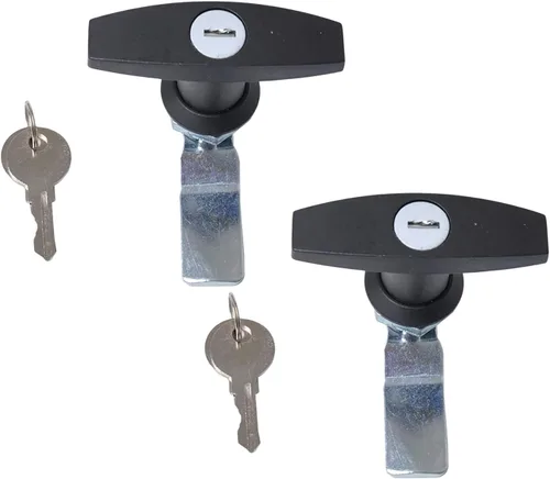 Cerradura de puerta con manija en T, 2 unidades, tapa de camión, caravana, remolque, gabinete con manija en T, cerradura de puerta de garaje para