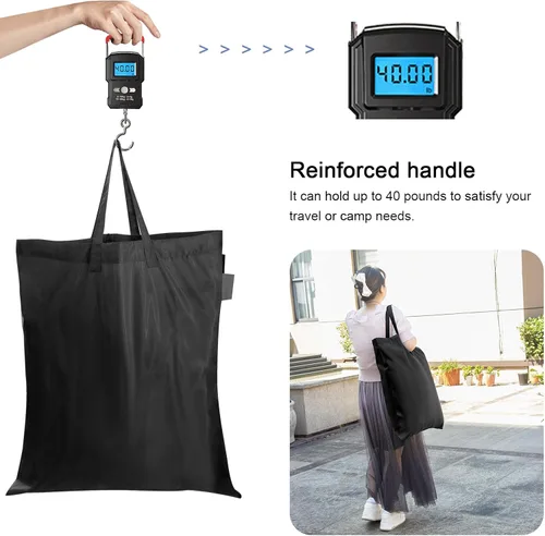 Vista 4 de Polecasa - Bolsa de lavandería pequeña y resistente de 21 x 24 pulgadas, con tela de 3.8 oz/yd², asas y cordón ajustable, fácil de llevar, ideal Rosa