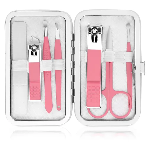 Vista 10 de Juego de manicura para hombres, cortaúñas, juego de cuidado personal, kits de aseo de uñas, juego de cuidado de uñas para viajes, herramientas