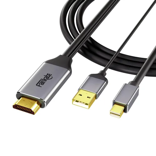 fairikabe Cable HDMI a Mini DisplayPort 4K a 60Hz 6.6 pies, adaptador HDMI 2.0 activo a Mini DP 1.2, fuente HDMI a monitor DisplayPort para Mac