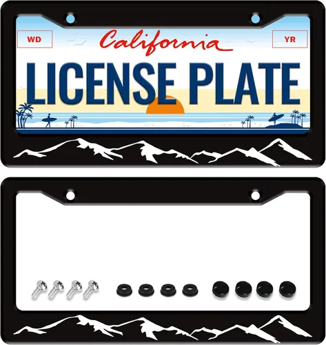 Vista 12 de Marco de placa de matrícula de mariposas, hermosos animales, de acero inoxidable, para automóvil, piezas decorativas para automóvil, soporte