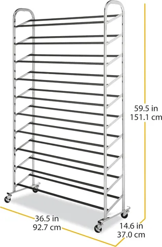 Vista 6 de Whitmor Torre de zapatos de 10 niveles, 50 pares, cromo