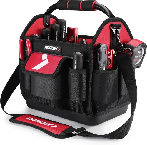 ARROW - Bolsa de herramientas de 12 pulgadas con base dura impermeable, bolsa de herramientas para electricista