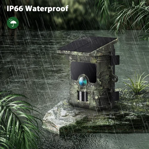 Vista 7 de VOOPEAK Cámara solar de rastro 4K 30fps - WiFi Bluetooth 46MP, cámaras de vida silvestre con visión nocturna IP66 impermeable, cámara de juego