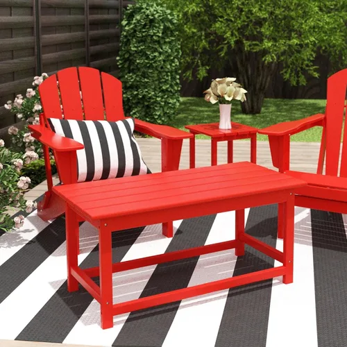 Vista 32 de Costaelm Mesas Laterales Cuadradas para Exteriores, Mesas de Patio Adirondack para Exteriores, Mesa Lateral de Patio de HDPE Resistente a