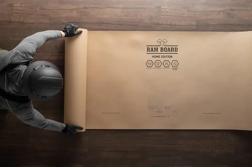 Vista 6 de Ram Board Edición para el hogar, resistente 36 pulgadas x 50 pies, pintura, remodelación, construcción, protección temporal del suelo