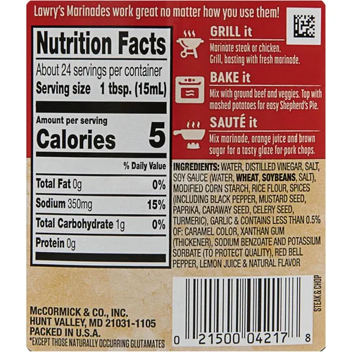 Vista 8 de Lawry's Filete y picar con ajo y adobo de pimienta negra agrietada, 12 onzas líquidas