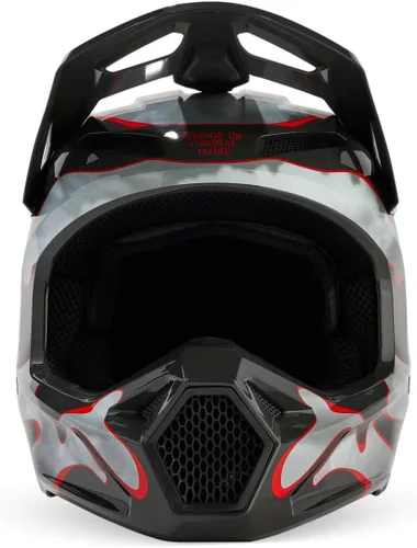 Vista 2 de Fox Racing Casco unisex para motocross V1, gris/rojo, talla XXL