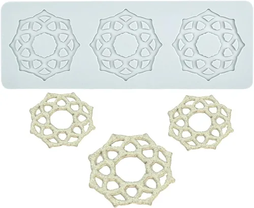 Vista 6 de Molde de silicona 3D de patrón múltiple geométrico para fondant, almohadilla de encaje para pasteles, molde de silicona para pasteles, fondant