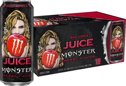 Monster Energy Juice Bad Apple, Energy + Juice, bebida energética, 16 onzas (paquete de 15)