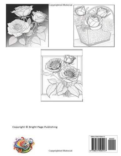 Vista 2 de ADULT COLORING BOOK OF ROSES "40 Realistic Rose Designs for Stress Relief and Relaxation