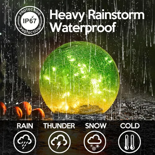 Vista 3 de Luces solares impermeables al aire libre IP65, bolas de luz solar LED para césped, jardín, patio, mesa, decoración artística, paisaje de patio