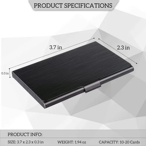 Vista 6 de Estuche delgado para tarjetas de presentación para hombres y mujeres, estuche de bolsillo de metal, soportes profesionales para tarjetas