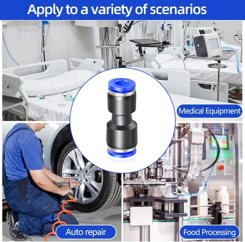 Vista 7 de 10PCS 1/4inch OD - 1/2inch OD Push to Connect Kit de montaje, conector de agua neumático recto de dos vías